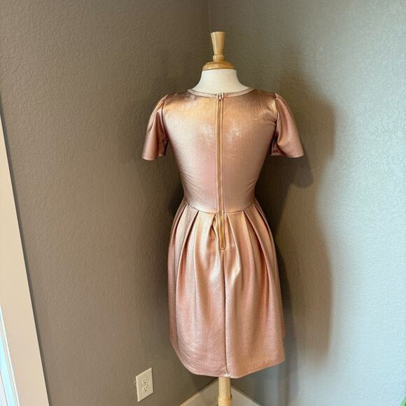 LuLaRoe Shimmering Rose Gold Pink Mini Dress - Picture 6 of 7